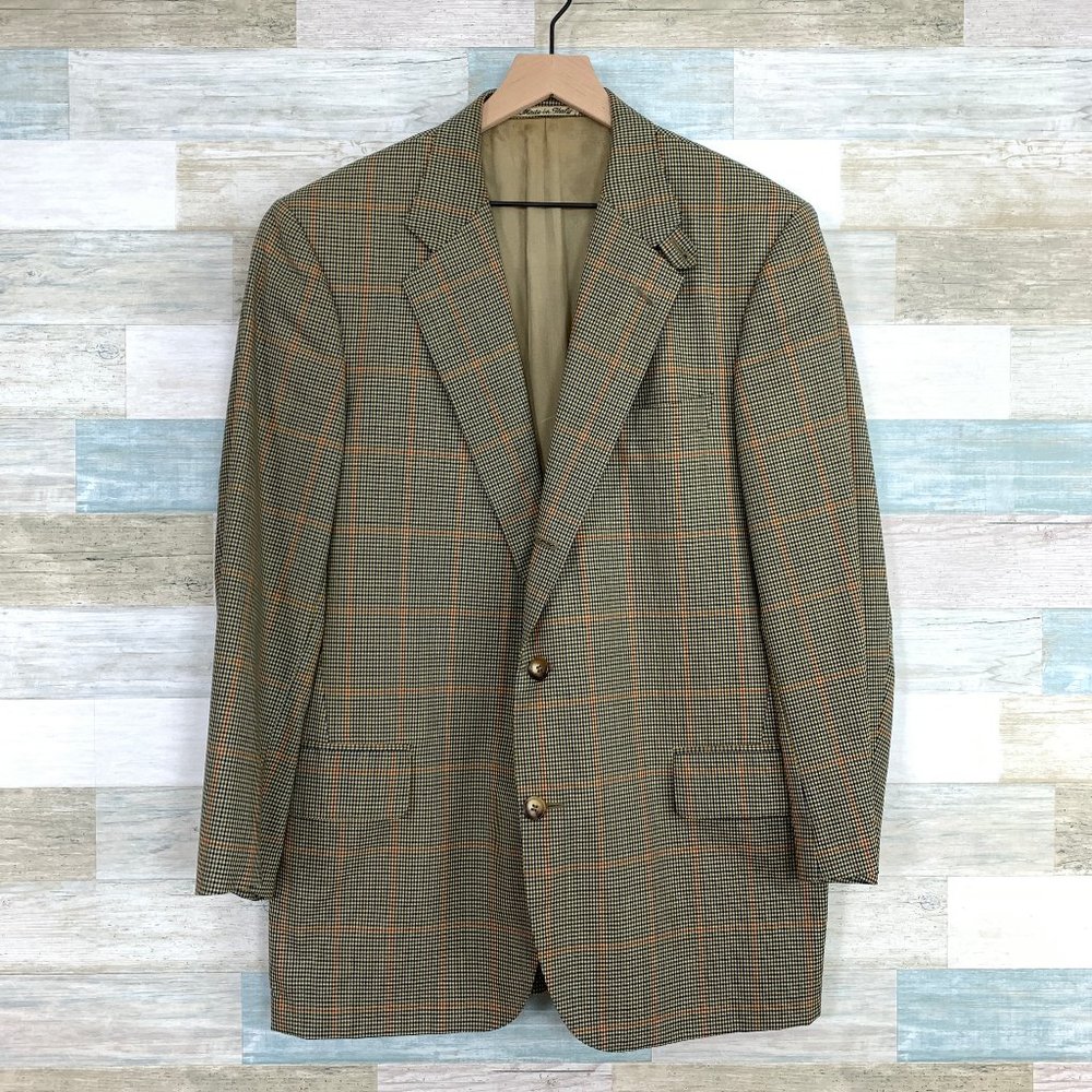 Faconnable Wool Windowpane Check Sport Coat